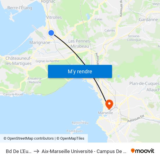 Bd De L'Europe to Aix-Marseille Université - Campus De Saint-Charles map
