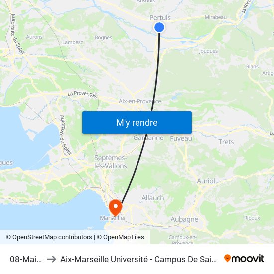 08-Mai-45 to Aix-Marseille Université - Campus De Saint-Charles map