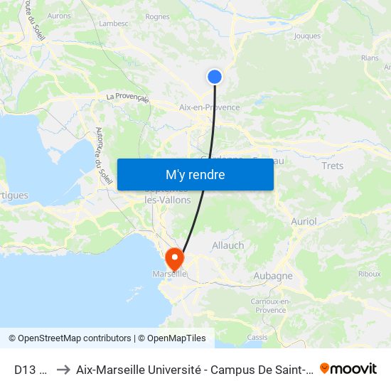 D13 Bis to Aix-Marseille Université - Campus De Saint-Charles map