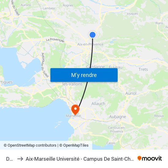 D16 to Aix-Marseille Université - Campus De Saint-Charles map