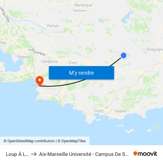 Loup À Loup to Aix-Marseille Université - Campus De Saint-Charles map