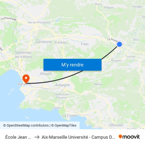 École Jean Moulin to Aix-Marseille Université - Campus De Saint-Charles map