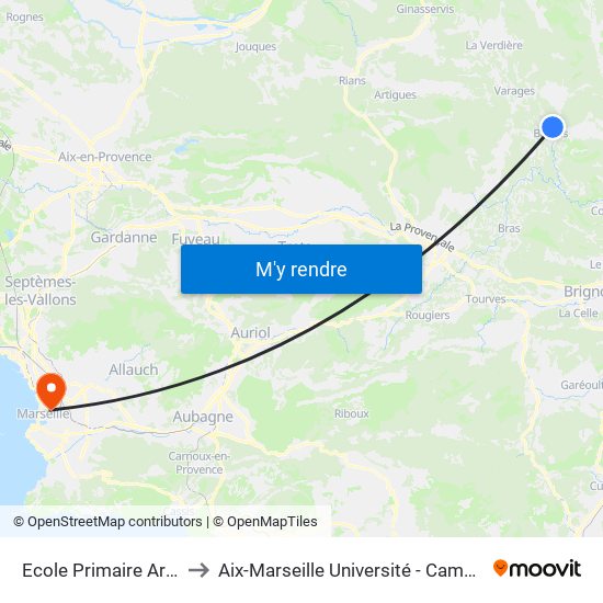 Ecole Primaire Aristide Briand to Aix-Marseille Université - Campus De Saint-Charles map