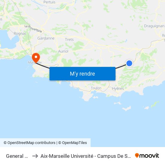 General Azan to Aix-Marseille Université - Campus De Saint-Charles map