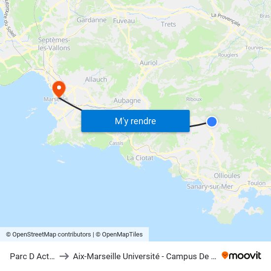 Parc D Activites to Aix-Marseille Université - Campus De Saint-Charles map