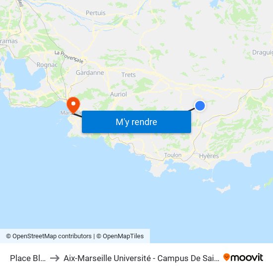 Place Blanc to Aix-Marseille Université - Campus De Saint-Charles map