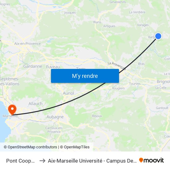 Pont Cooperative to Aix-Marseille Université - Campus De Saint-Charles map