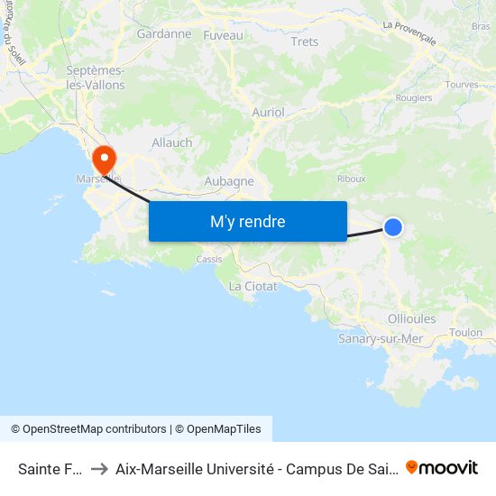 Sainte Fleur to Aix-Marseille Université - Campus De Saint-Charles map