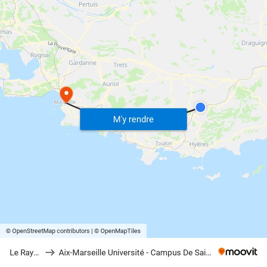 Le Rayolet to Aix-Marseille Université - Campus De Saint-Charles map