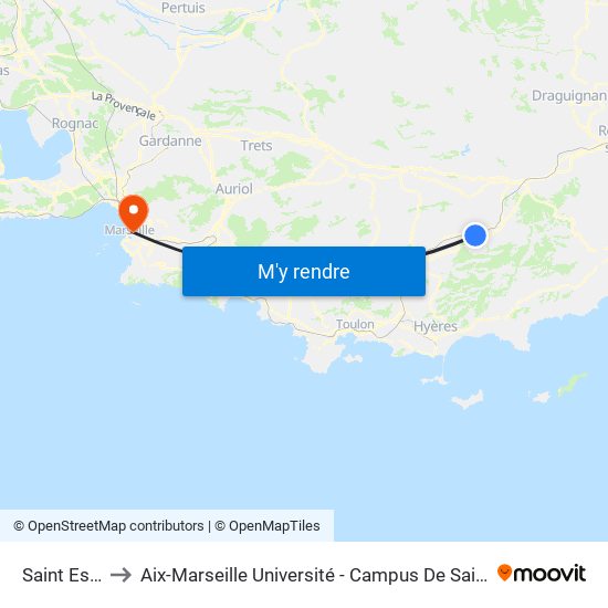 Saint Esprit to Aix-Marseille Université - Campus De Saint-Charles map