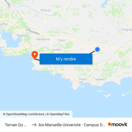 Terrain Du Menage to Aix-Marseille Université - Campus De Saint-Charles map