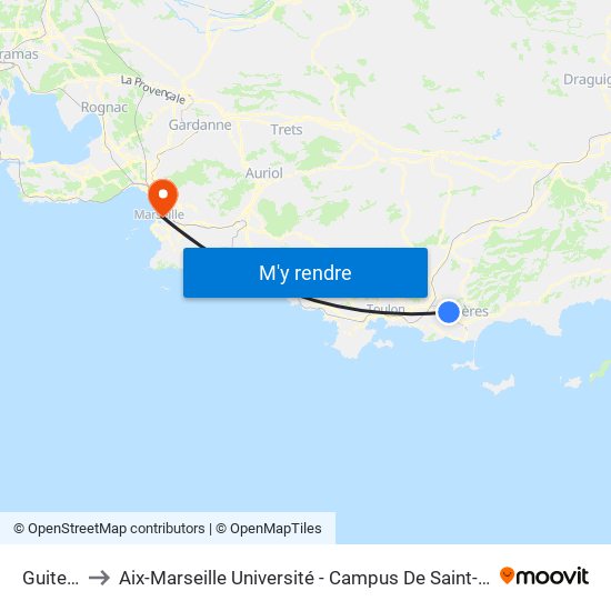 Guiteco to Aix-Marseille Université - Campus De Saint-Charles map
