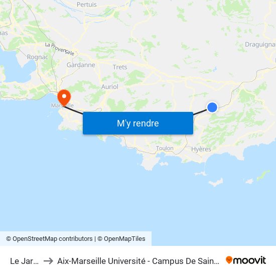 Le Jardin to Aix-Marseille Université - Campus De Saint-Charles map