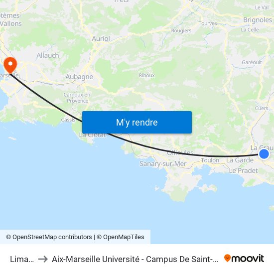 Limans to Aix-Marseille Université - Campus De Saint-Charles map