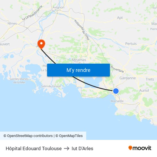 Hôpital Edouard Toulouse to Iut D'Arles map