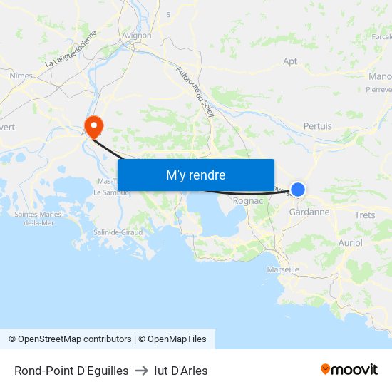 Rond-Point D'Eguilles to Iut D'Arles map