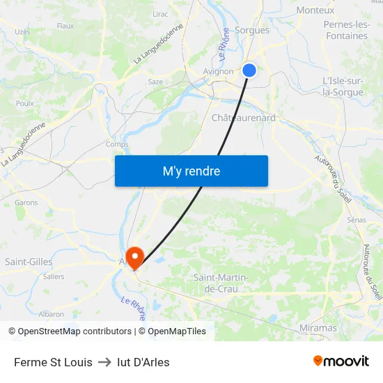 Ferme St Louis to Iut D'Arles map