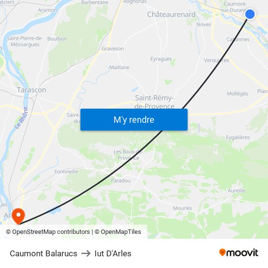 Caumont Balarucs to Iut D'Arles map