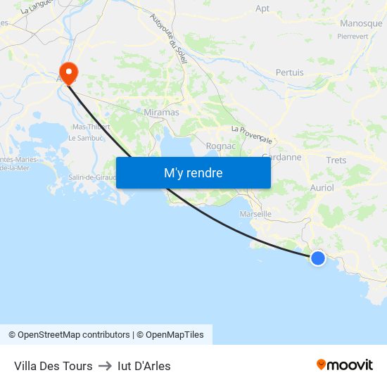 Villa Des Tours to Iut D'Arles map