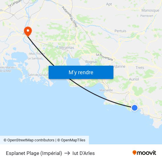 Esplanet Plage (Impérial) to Iut D'Arles map