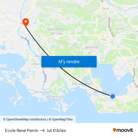 Ecole René Perrin to Iut D'Arles map