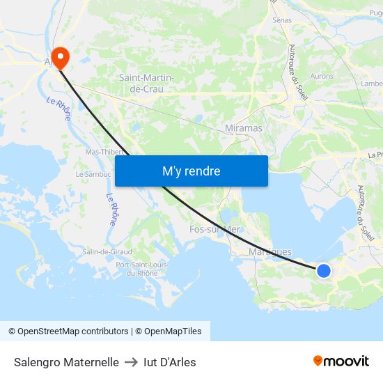 Salengro Maternelle to Iut D'Arles map