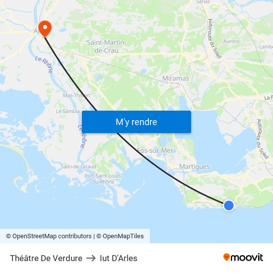 Théâtre De Verdure to Iut D'Arles map
