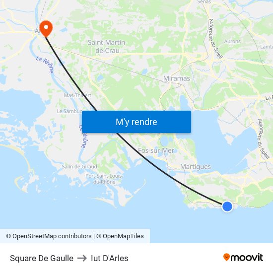 Square De Gaulle to Iut D'Arles map