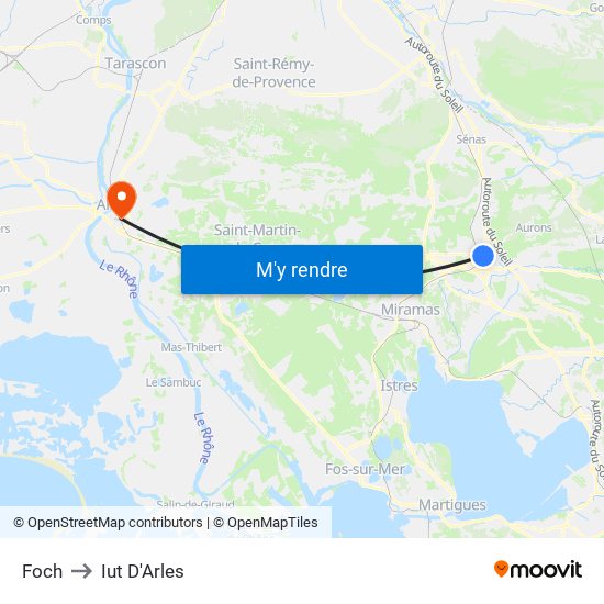 Foch to Iut D'Arles map