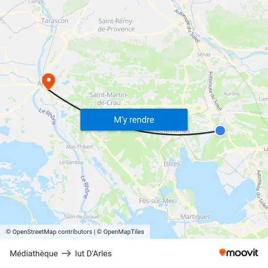 Médiathèque to Iut D'Arles map