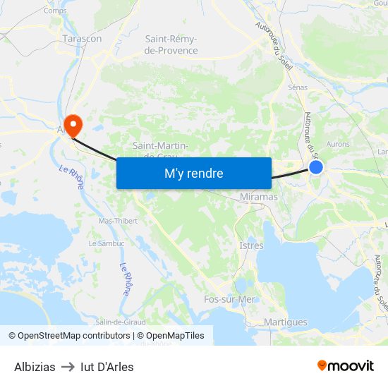 Albizias to Iut D'Arles map