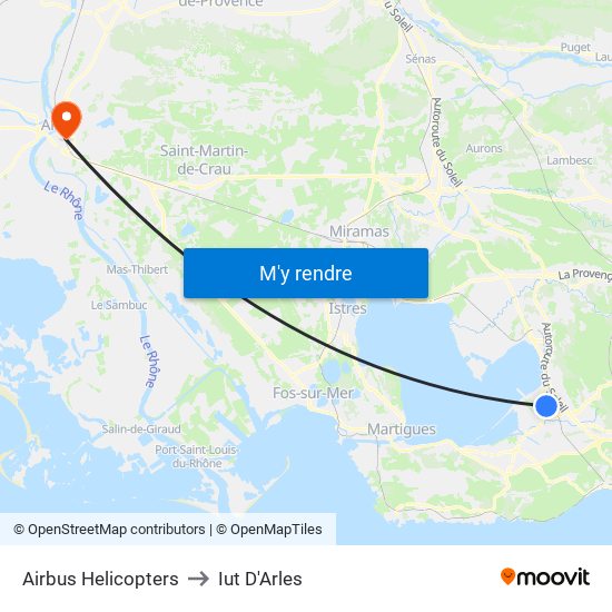 Airbus Helicopters to Iut D'Arles map
