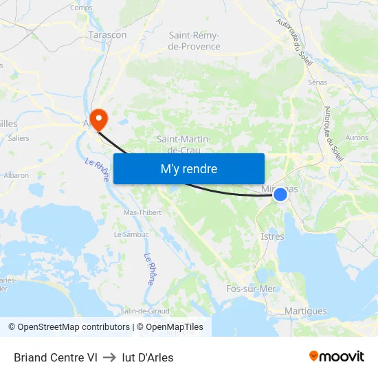 Briand Centre VI to Iut D'Arles map