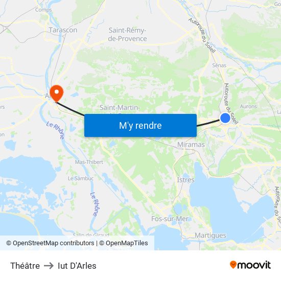 Théâtre to Iut D'Arles map