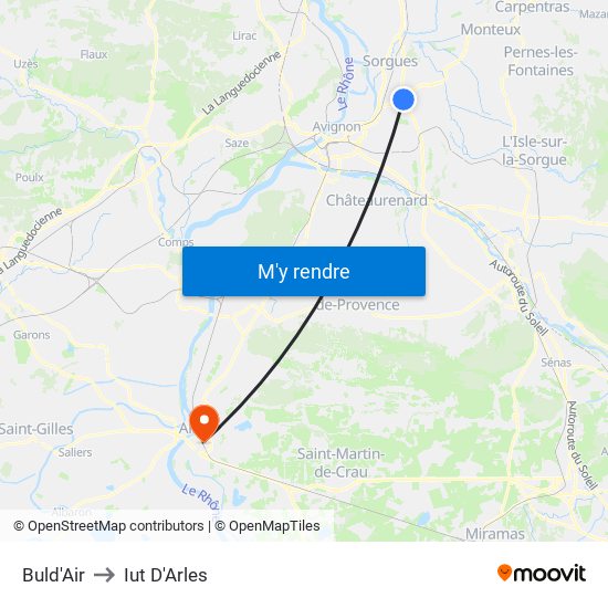 Buld'Air to Iut D'Arles map