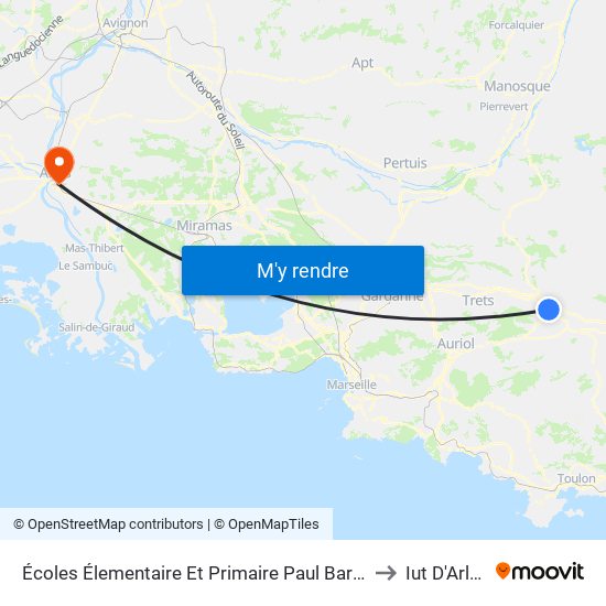 Écoles Élementaire Et Primaire Paul Barles to Iut D'Arles map