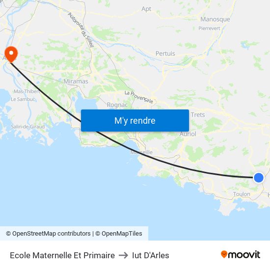 Ecole Maternelle Et Primaire to Iut D'Arles map