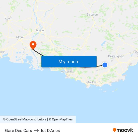 Gare Des Cars to Iut D'Arles map