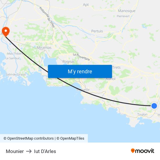 Mounier to Iut D'Arles map