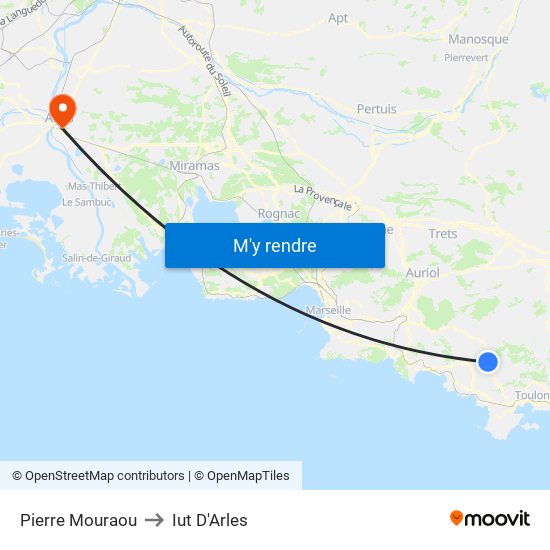 Pierre Mouraou to Iut D'Arles map