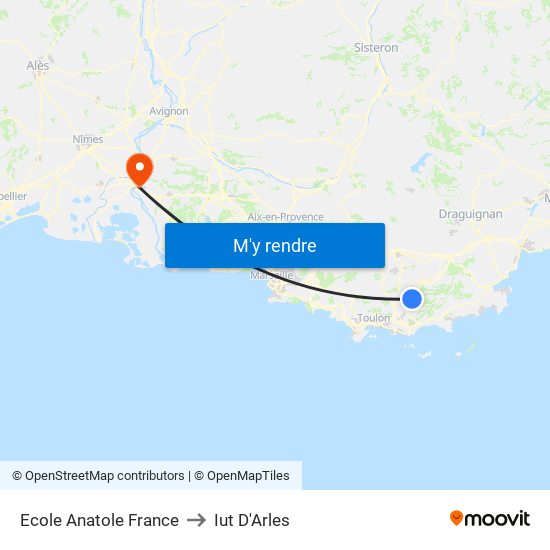 Ecole Anatole France to Iut D'Arles map