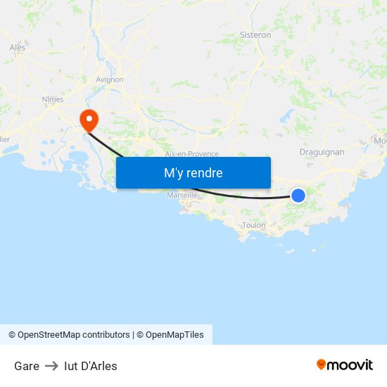 Gare to Iut D'Arles map