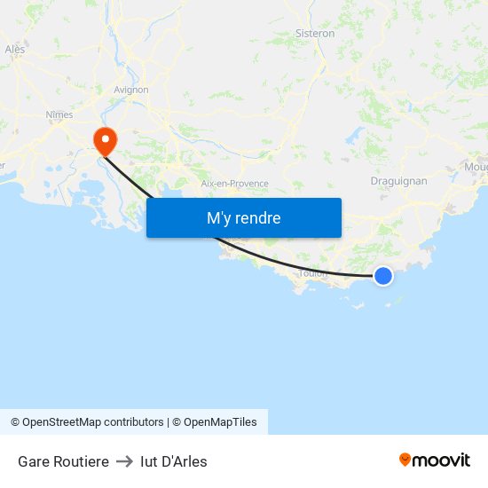 Gare Routiere to Iut D'Arles map