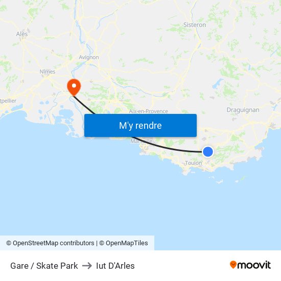 Gare / Skate Park to Iut D'Arles map
