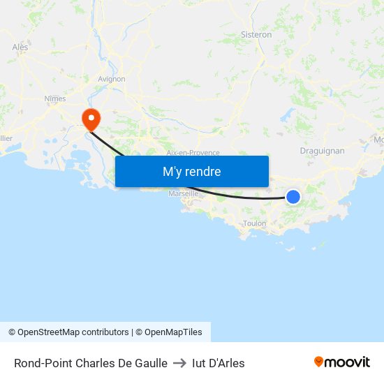 Rond-Point Charles De Gaulle to Iut D'Arles map