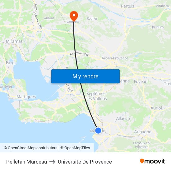 Pelletan Marceau to Université De Provence map