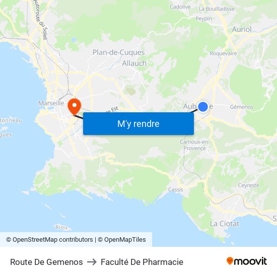 Route De Gemenos to Faculté De Pharmacie map