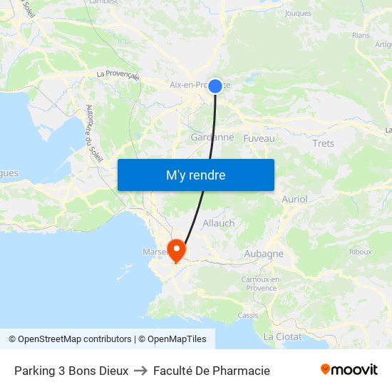 Parking 3 Bons Dieux to Faculté De Pharmacie map