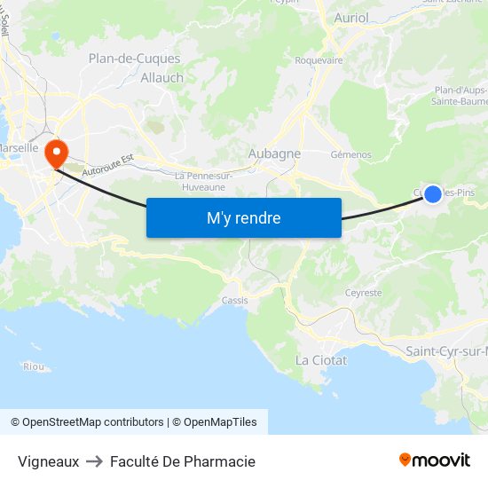 Vigneaux to Faculté De Pharmacie map