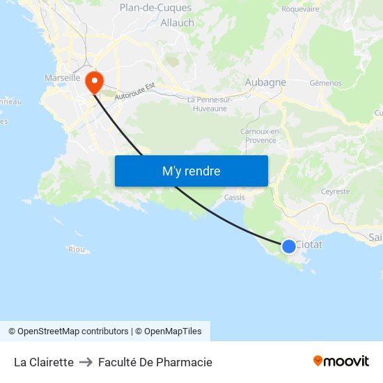 La Clairette to Faculté De Pharmacie map